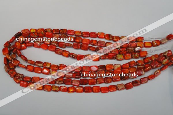 CDE551 15.5 inches 8*10mm rectangle dyed sea sediment jasper beads