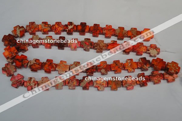CDE561 15.5 inches 16*16mm cross dyed sea sediment jasper beads