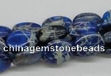 CDE58 15.5 inches 12*16mm oval dyed sea sediment jasper beads