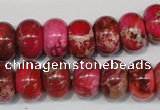 CDE588 15.5 inches 9*14mm rondelle dyed sea sediment jasper beads