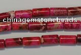 CDE591 15.5 inches 6*12mm tube dyed sea sediment jasper beads