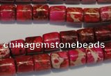 CDE595 15.5 inches 8*8mm tube dyed sea sediment jasper beads