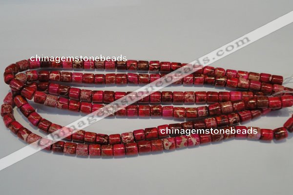 CDE595 15.5 inches 8*8mm tube dyed sea sediment jasper beads