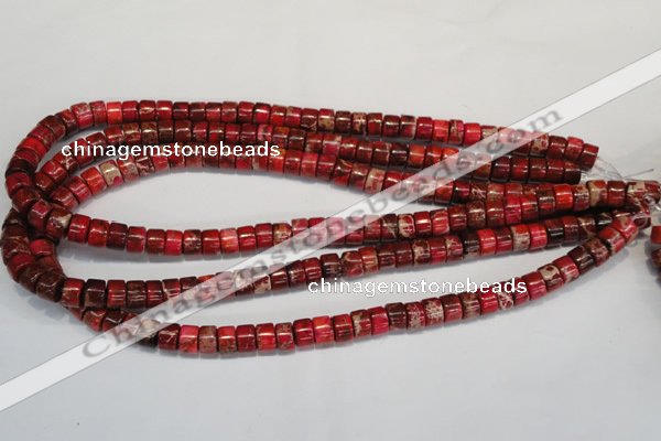 CDE596 15.5 inches 4*8mm tube dyed sea sediment jasper beads