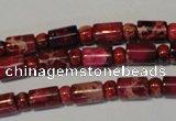 CDE597 15.5 inches 3*6mm rondelle 6*9mm tube dyed sea sediment jasper beads