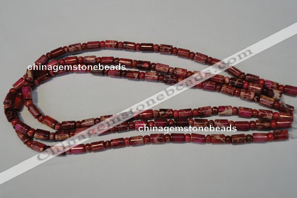 CDE597 15.5 inches 3*6mm rondelle 6*9mm tube dyed sea sediment jasper beads