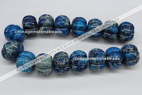 CDE60 15.5 inches 26*35mm pumpkin dyed sea sediment jasper beads