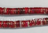 CDE601 15.5 inches 2*8mm heishi dyed sea sediment jasper beads