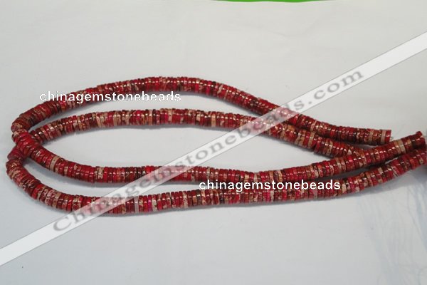 CDE601 15.5 inches 2*8mm heishi dyed sea sediment jasper beads