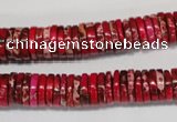 CDE602 15.5 inches 2*10mm heishi dyed sea sediment jasper beads