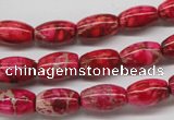 CDE605 15.5 inches 8*12mm rice dyed sea sediment jasper beads