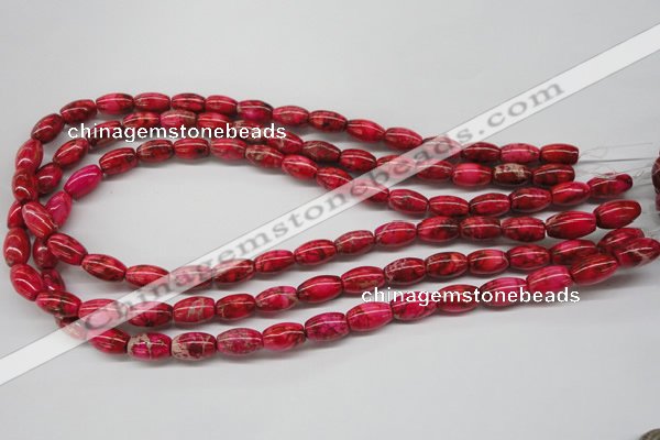 CDE605 15.5 inches 8*12mm rice dyed sea sediment jasper beads