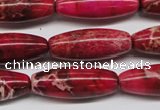 CDE607 15.5 inches 11*31mm rice dyed sea sediment jasper beads