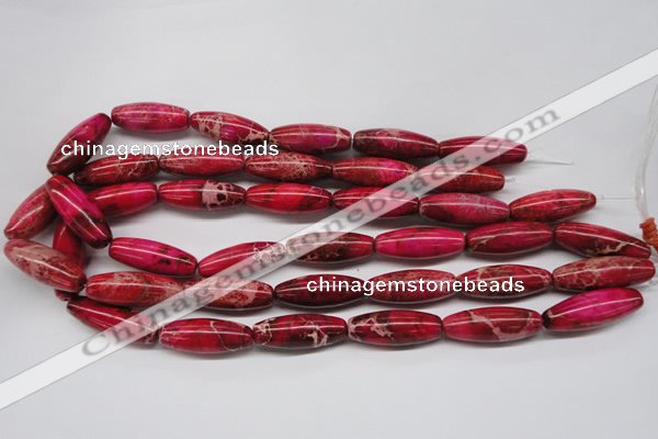 CDE607 15.5 inches 11*31mm rice dyed sea sediment jasper beads