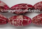 CDE609 15.5 inches 15*30mm rice dyed sea sediment jasper beads