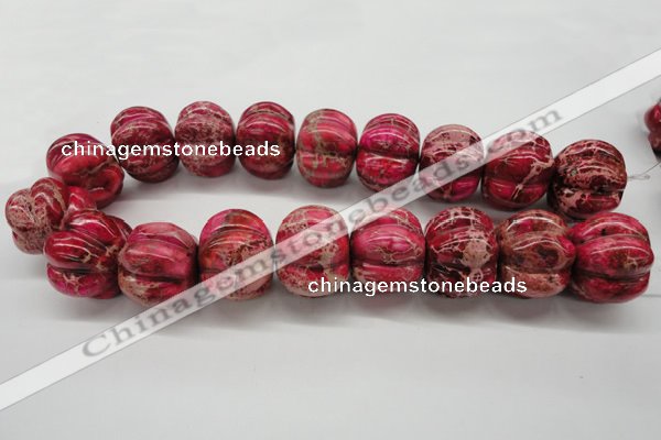 CDE610 15.5 inches 22*30mm pumpkin dyed sea sediment jasper beads