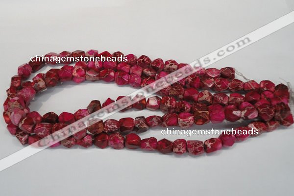 CDE612 15.5 inches 8*10mm faceted nugget dyed sea sediment jasper beads