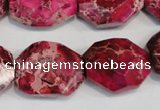 CDE615 15.5 inches 18*24mm faceted nugget dyed sea sediment jasper beads