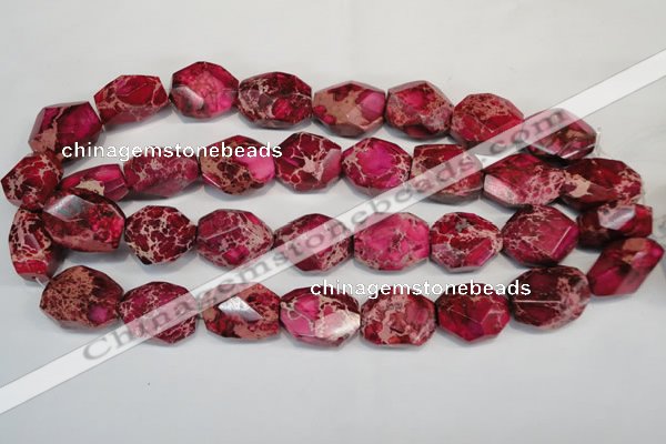 CDE615 15.5 inches 18*24mm faceted nugget dyed sea sediment jasper beads