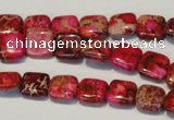 CDE620 15.5 inches 10*10mm square dyed sea sediment jasper beads