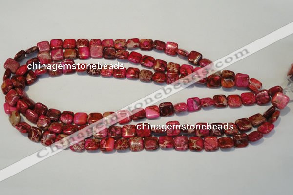 CDE620 15.5 inches 10*10mm square dyed sea sediment jasper beads