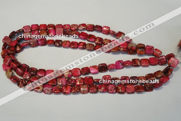 CDE621 15.5 inches 12*12mm square dyed sea sediment jasper beads