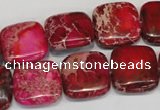 CDE623 15.5 inches 16*16mm square dyed sea sediment jasper beads