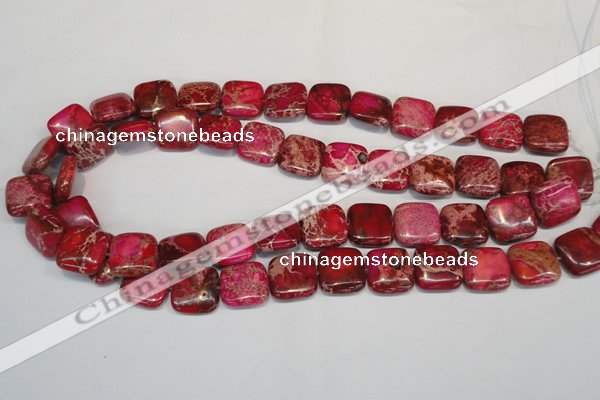 CDE623 15.5 inches 16*16mm square dyed sea sediment jasper beads
