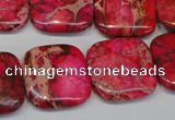 CDE625 15.5 inches 20*20mm square dyed sea sediment jasper beads