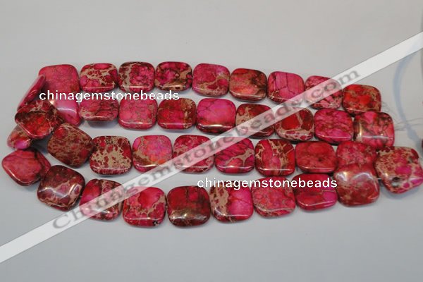 CDE625 15.5 inches 20*20mm square dyed sea sediment jasper beads