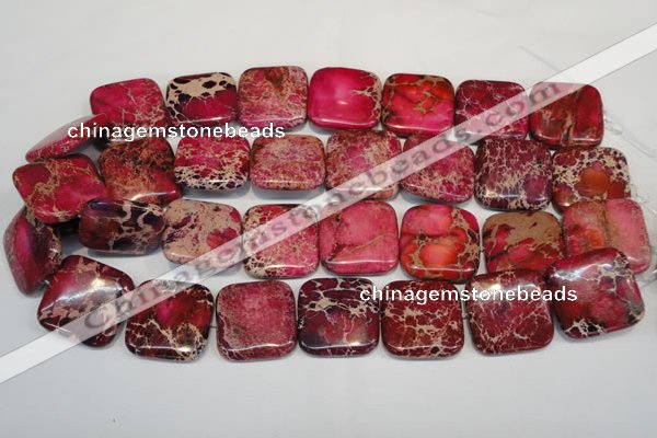 CDE626 15.5 inches 25*25mm square dyed sea sediment jasper beads