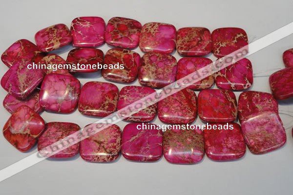 CDE627 15.5 inches 30*30mm square dyed sea sediment jasper beads