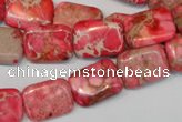 CDE631 15.5 inches 12*16mm rectangle dyed sea sediment jasper beads