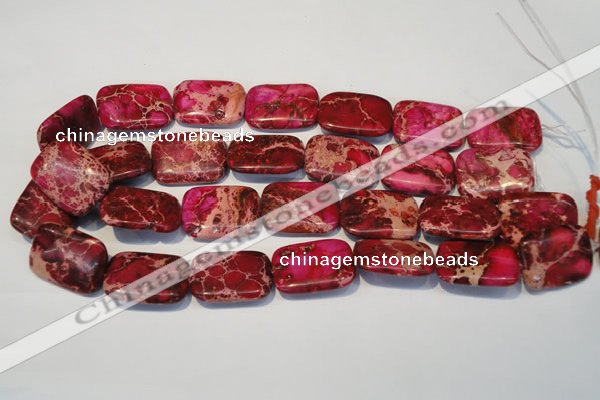 CDE634 15.5 inches 22*30mm rectangle dyed sea sediment jasper beads