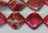 CDE638 15.5 inches 18*18mm diamond dyed sea sediment jasper beads