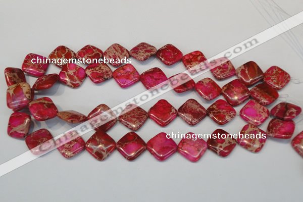 CDE638 15.5 inches 18*18mm diamond dyed sea sediment jasper beads