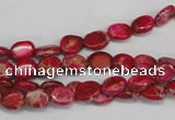 CDE641 15.5 inches 6*8mm oval dyed sea sediment jasper beads