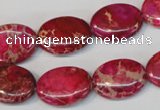 CDE645 15.5 inches 13*18mm oval dyed sea sediment jasper beads
