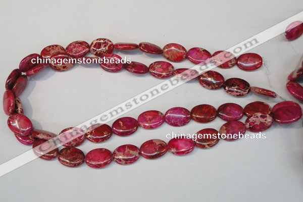 CDE645 15.5 inches 13*18mm oval dyed sea sediment jasper beads