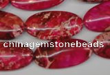 CDE647 15.5 inches 15*30mm oval dyed sea sediment jasper beads