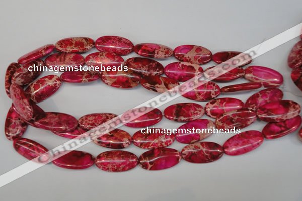 CDE647 15.5 inches 15*30mm oval dyed sea sediment jasper beads