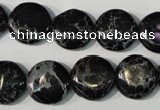 CDE688 15.5 inches 15mm flat round dyed sea sediment jasper beads