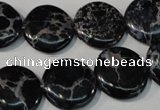 CDE689 15.5 inches 18mm flat round dyed sea sediment jasper beads