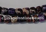 CDE705 15.5 inches 6*8mm nuggets dyed sea sediment jasper beads