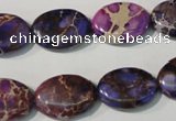 CDE711 15.5 inches 13*18mm oval dyed sea sediment jasper beads