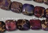 CDE716 15.5 inches 14*14mm square dyed sea sediment jasper beads