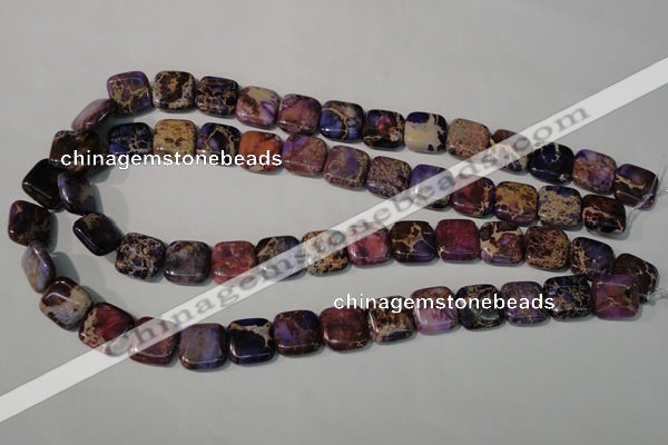 CDE716 15.5 inches 14*14mm square dyed sea sediment jasper beads