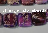 CDE717 15.5 inches 16*16mm square dyed sea sediment jasper beads