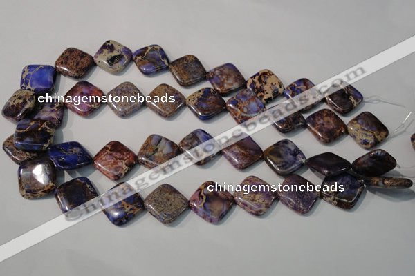 CDE720 15.5 inches 18*18mm diamond dyed sea sediment jasper beads