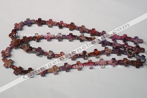 CDE722 15.5 inches 12*16mm cross dyed sea sediment jasper beads